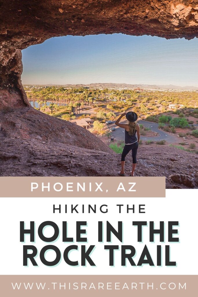 Hole in the Rock Hike in Papago Park, Phoenix Pinterest pin.