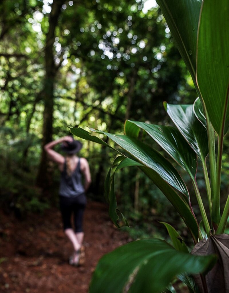Monica hiking on Moorea - Is Tahiti Safe? Solo female travel tip.